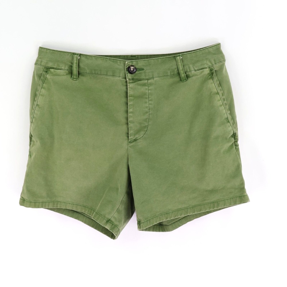 ASOS Shorts Womens Size 30 Green Cotton Blend Chinos Pockets Flat Front Mid Rise